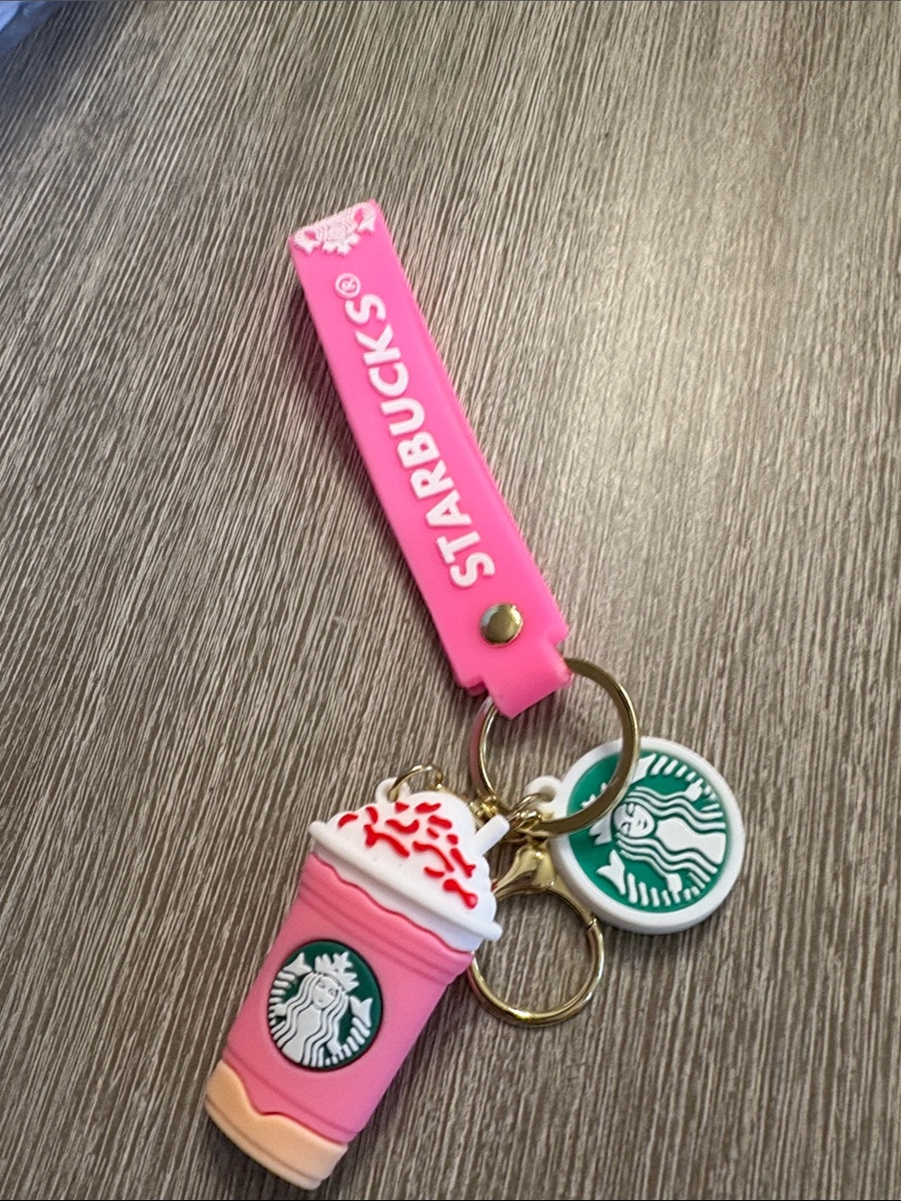 Starbucks Pink and Green Kids Frappuccino Keychain